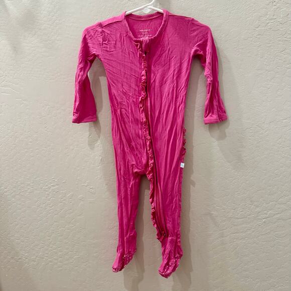 Posh Peanut Hot Pink Ruffle Footie Pajamas - Picture 1 of 11
